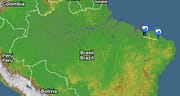 Der Track zum Rekordflug von Frank Brown am 9. Oktober 2015 in Brasilien auf der Landkarte von Nordbrasilien.